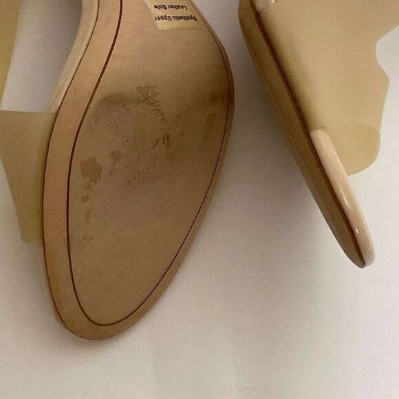 Deltan Women's Beige Synthetic Jelly Strap Stiletto Heels Size 10M - Picture 7 of 8